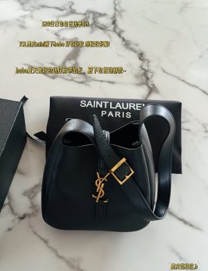 YSL New Black Gold Hobo Small Yangshulin Baby Hobo