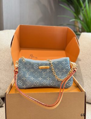 LV New Denim Denim Denim P215 Summer Essential Item: Double Zipper