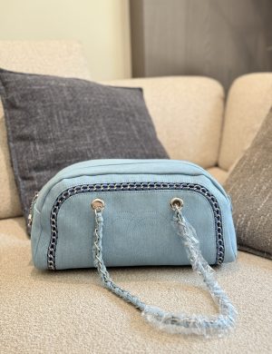 Chanel Bowling Denim Cowboy Vintage Series Size 33x15x16