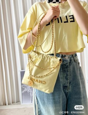 Chanel 22mini Chicken Yellow 22mini Chicken Yellow Garbage Bag