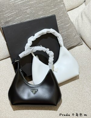 Prada Armpit Bag Cross Body Bag Calfskin Material