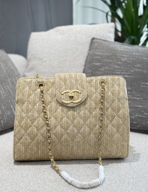 Chanel Woven Shopping Bag 36 × 27
