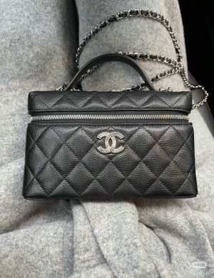 Chanel Caviar Lp Lunch Box Bag Makeup Bag