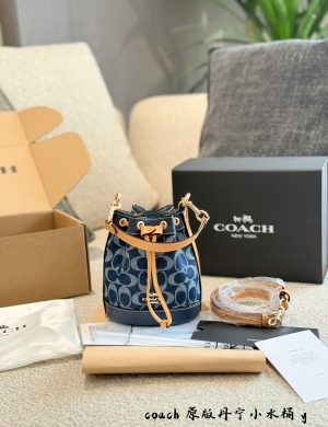 Coach Denim Mini Bucket Crown