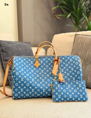LV Speedy P89 Keepall50 Apple Green Cross Shoulder Handbag