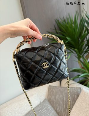 Chanel24b New Thick Chain Handle Lunch Box Bag 4b Lunch Box
