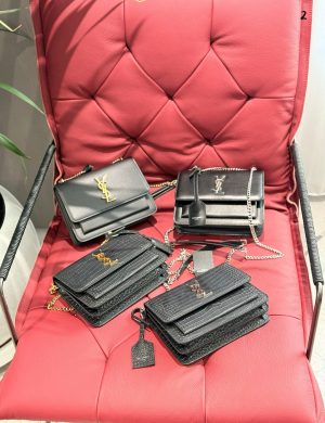 YSL Sunset Package Plain Weave P230 Crocodile P240 This Black