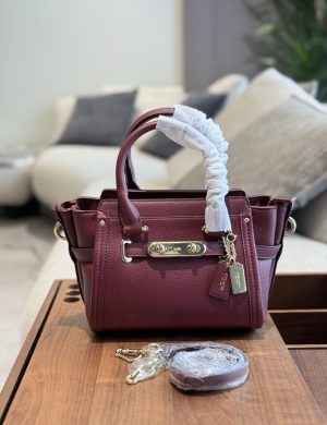 Coach Wine Red Wing Bag 23cm