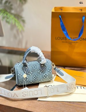 LV Nano Denim Embossed Small Pillow Bag 16cm