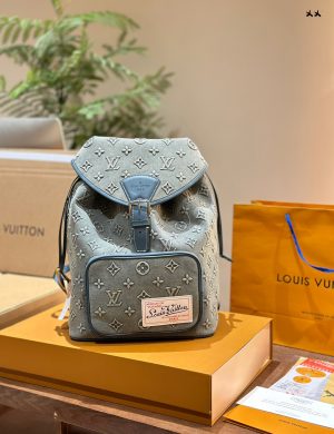 LV Denim Montsouris Cowboy Backpack Monogram Patterns