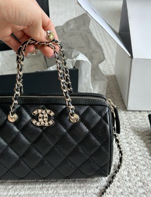 Chanel Boston P260 25p Bowling Bag Elegant Beauty
