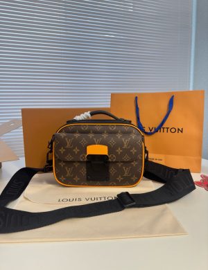 LV Slock Black Flower Postman Bag