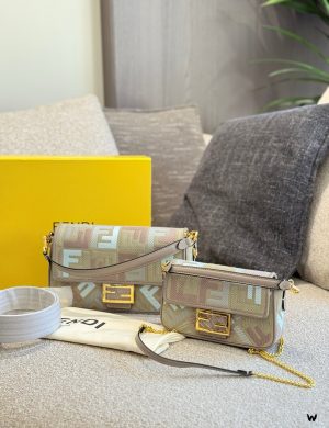 Fendi Old Flower Stick Bag Large 28cm Small 20cm