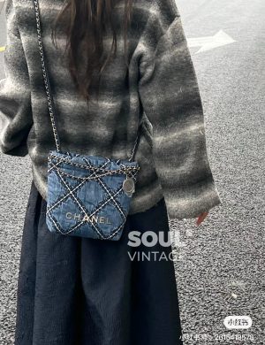 Chanel Garbage Bag Mini Denim the 22bag Mini