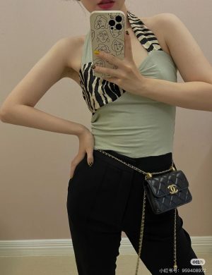Chanel Waist Bag Mini WOC Gold Bead Waist Bag 10000+ 2021 Handmade