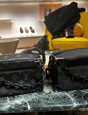 LV Black Flower Box Bag