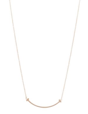 Tiffany 18K Rose Gold Small T Smile Pendant Necklace