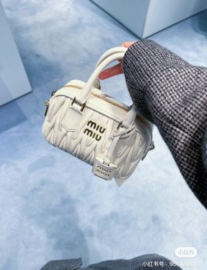 Miumiu Bowling Bag with Milk and Gold