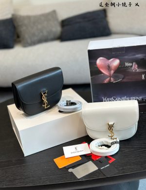 YSL Kaia Black Saddle Bag the Black and Gold Color Scheme