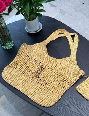 YSL Straw Woven Large Shopping Bag Design