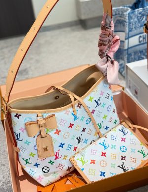 LV White Tri Color Carryall White Tri Colored Carryall Small Size