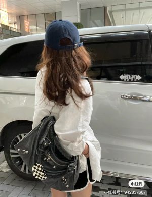 Balenciaga Black Silver Motorcycle Bag