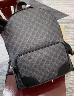 GG Emblem medium backpack in black fabric – BG067