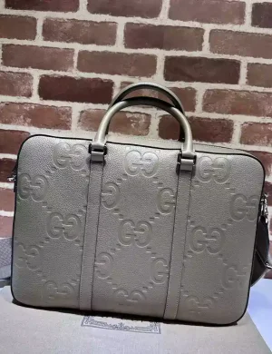 Gucci Jumbo GG Briefcase Documnets Bag Brown Leather – BG072