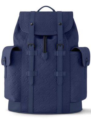 Zaino Christopher MM in pelle Taurillon monogramma blu - LW160