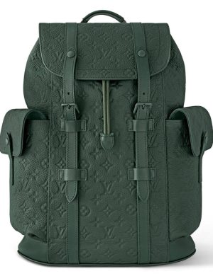 Zaino Christopher MM con monogramma Taurillon verde foresta - LW164