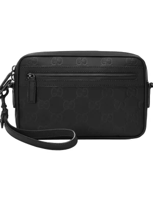 GG CROSSBODY BAG BLACK RUBBER-EFFECT MEN – BG133