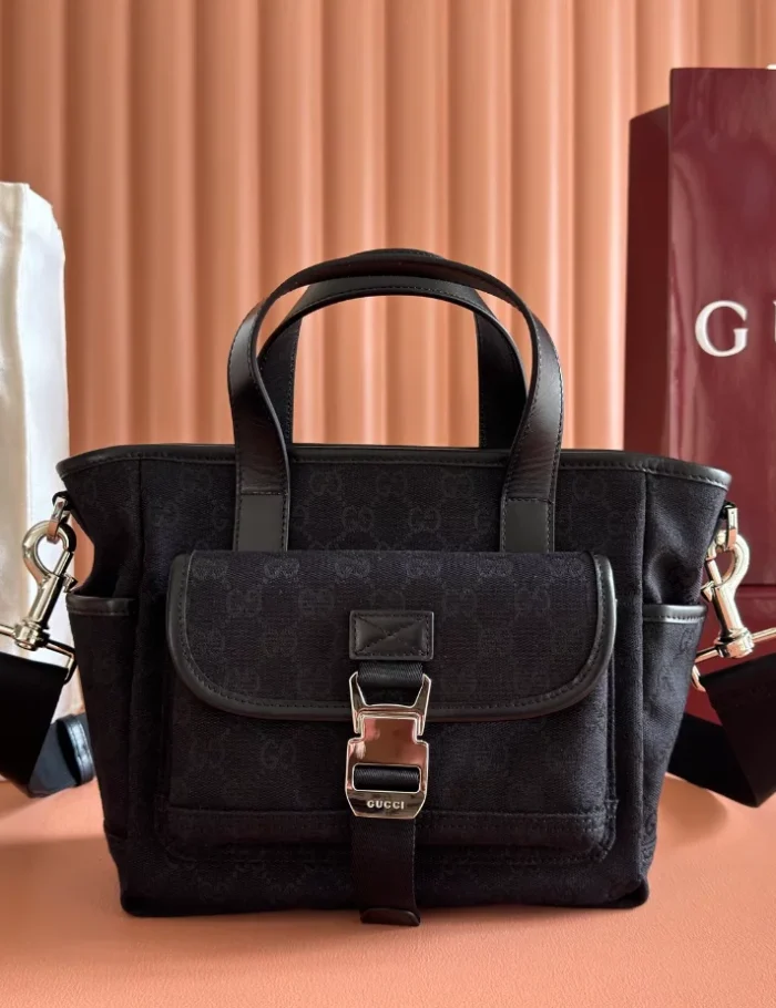 GUCCI-GG-SMALL-CANVAS-TOTE-BAG-WITH-LEATHER-TRIM-BLACK-BG148-1.webp