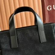 GUCCI-GG-SMALL-CANVAS-TOTE-BAG-WITH-LEATHER-TRIM-BLACK-BG148-4.webp