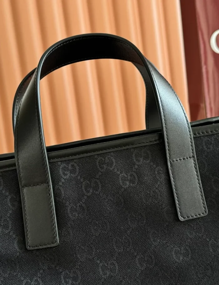 GUCCI-GG-SMALL-CANVAS-TOTE-BAG-WITH-LEATHER-TRIM-BLACK-BG148-4.webp