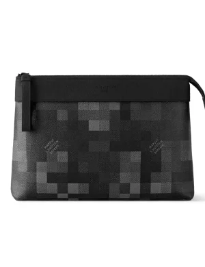 POCHETTE VOYAGE SOUPLE BLACK DAMOFLAGE CANVAS DAMOFLAGE BLACK COATED CANVAS – LW382