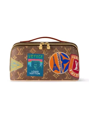 TOILETRY BAG 2 COMPARTMENTS BROWN MONOGRAM CANVAS M14744 – LW394