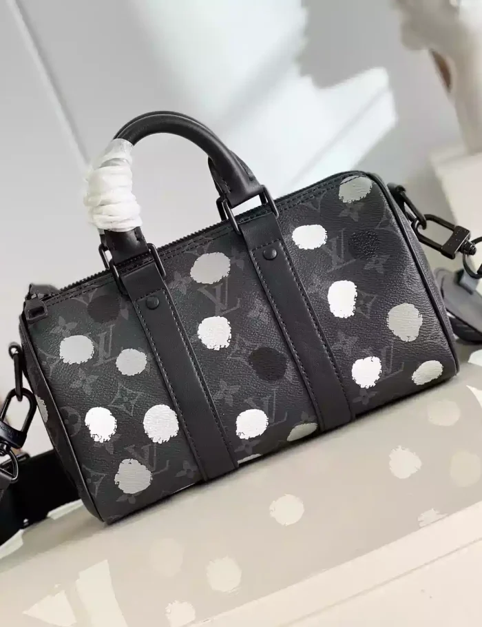 X-Yayoi-Kusama-Keepall-25-Bag-in-Black-and-Silver-M46406-LW252-3.webp