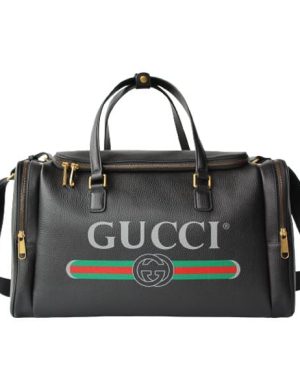 GUCCI RETRO LOGO PRINT LEATHER DUFFLE BAG – BG039